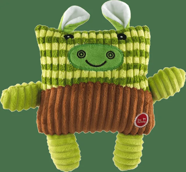 Hračka pro psy Dog Fantasy Cuties čtvercová kráva zelená 17,5 cm
