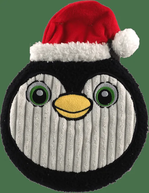 Hračka pro psy Dog Fantasy Winter Tale tučňák plyšový placatý pískací 25 cm