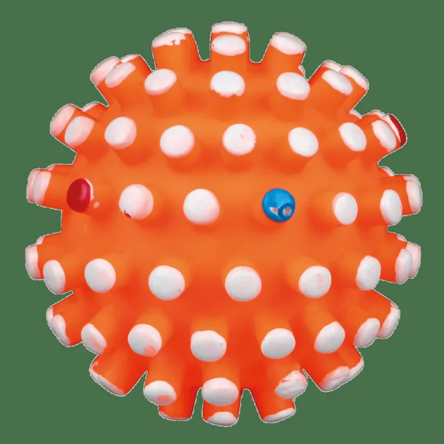 Hračka pro psy Trixie míček vinylový s bodlinami se zvukem 6cm
