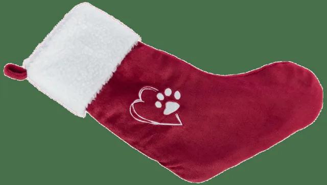 Hračka Xmas punčocha plyš 47cm červeno/bílá