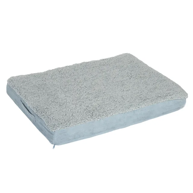 Hranatý pelíšek pro psa Memory, šedomodrý - d 100 x š 65 x v 9,5 cm