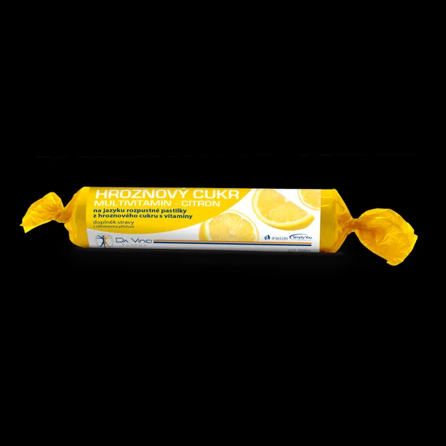 Hroznový cukr vitamin C citron Da Vinci Pharma 17 pastilek