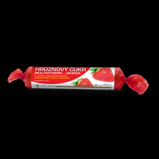 Hroznový cukr vitamin C jahoda Da Vinci Pharma 17 pastilek