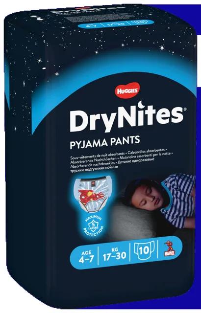 HUGGIES DryNites pro chlapce 4-7 let 17-30 kg 10 ks