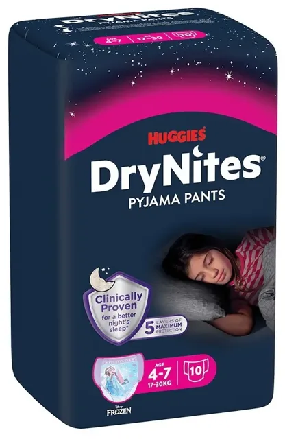 HUGGIES DryNites pro dívky 4-7 let 17-30 kg 10 ks