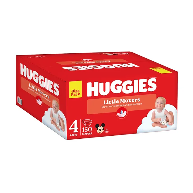 HUGGIES Little movers 4 dětské plenky 7-18 kg 150 kusů
