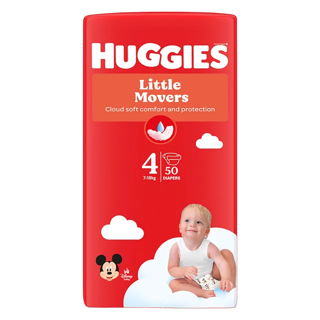 HUGGIES Little movers 4 dětské plenky 7-18 kg 50 kusů