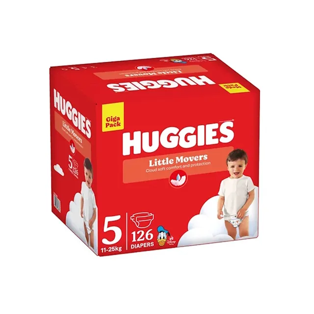 HUGGIES  Little Movers 5 dětské plenky 11-25 kg 126 kusů