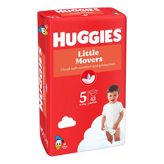 HUGGIES Little movers 5 dětské plenky 11-25 kg 42 kusů