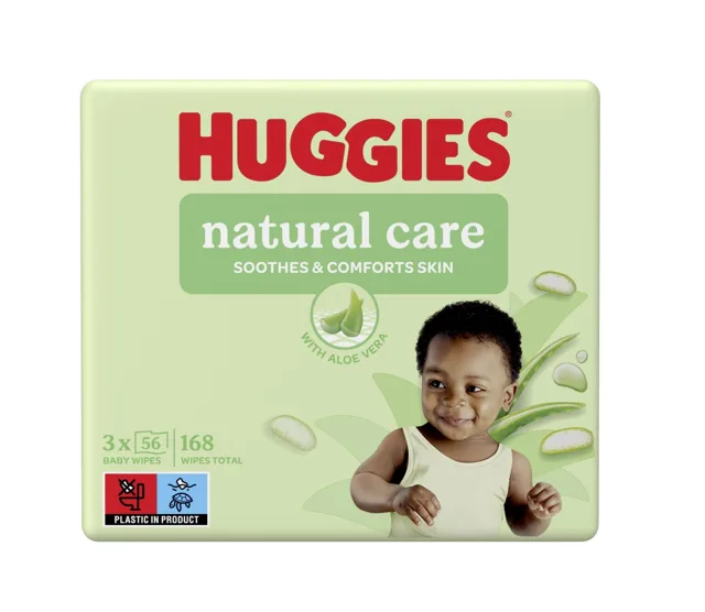 Huggies Natural Care Triplo vlhčené ubrousky 3x56 ks