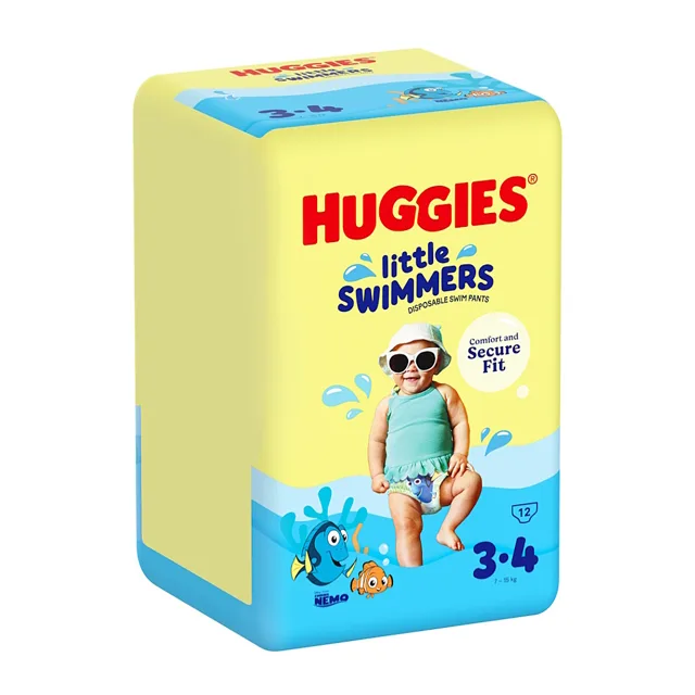 HUGGIES Plavací plenky little swimmers 3/4 plavecké kalhotky 12 kusů