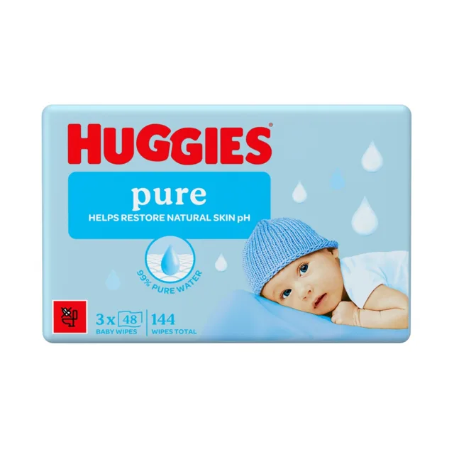 Huggies Pure vlhčené ubrousky 48 ks