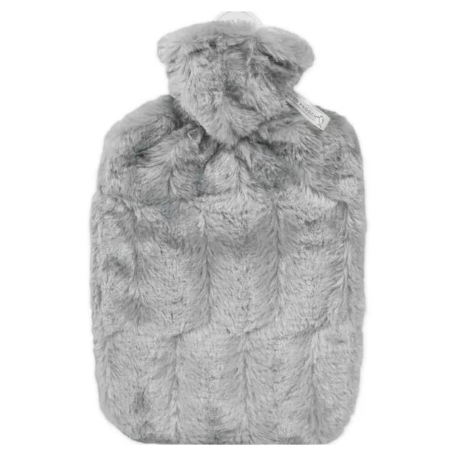 HUGO FROSCH Classic termofor s obalem z umělé kožešiny s podšívkou šedý 1,8 l