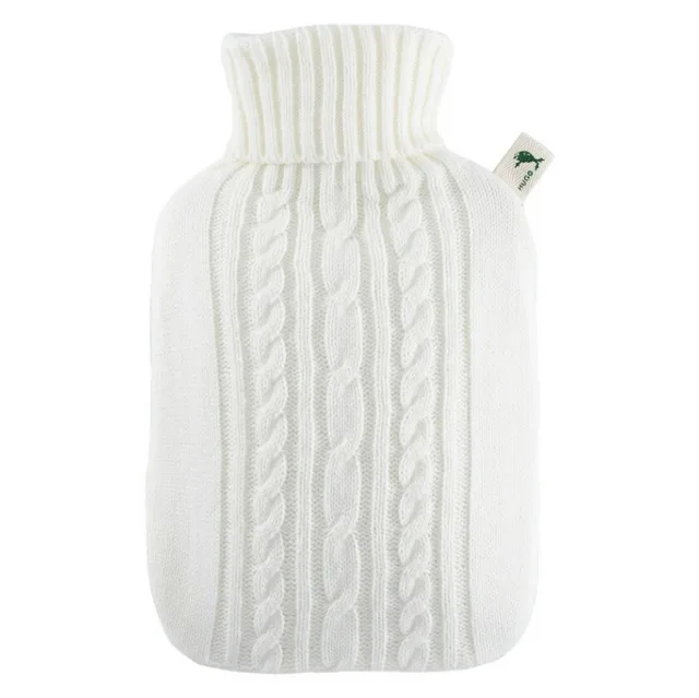 HUGO FROSCH Termofor s bílým pleteným obalem 1,8 l