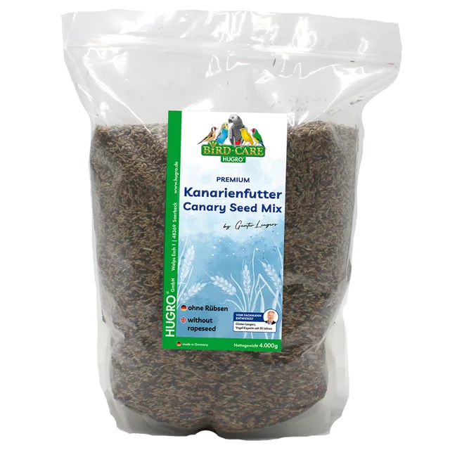 Hugro krmivo pro kanárky bez řepky - výhodné balení: 2 x 4 kg