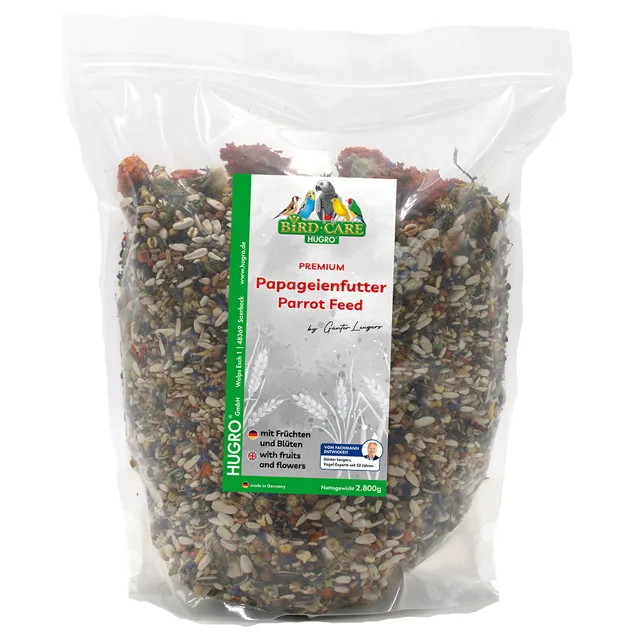 Hugro krmivo pro papoušky s ovocem a květinami - 2,8 kg