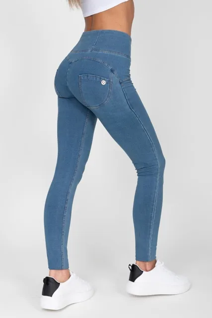 Hugz Jeans - Light Blue - Denim - High Waist, XS, světle modrá