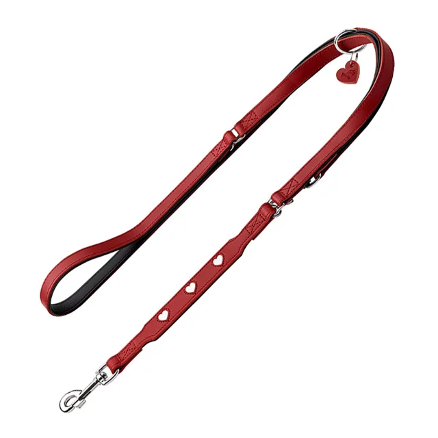 HUNTER nastavitelné vodítko Love červené - délka 200 cm, šířka 18 mm
