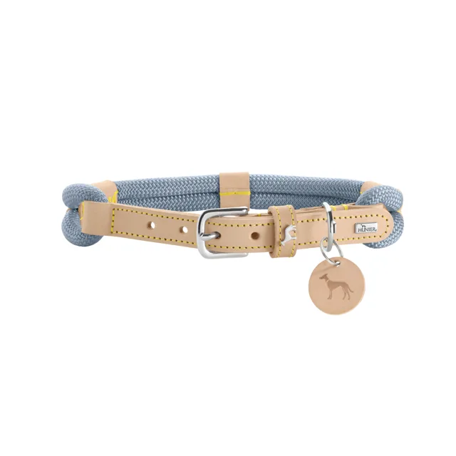 HUNTER obojek Malia, modrá/přírodní - velikost 50/S-M: 35 - 44 cm obvod krku