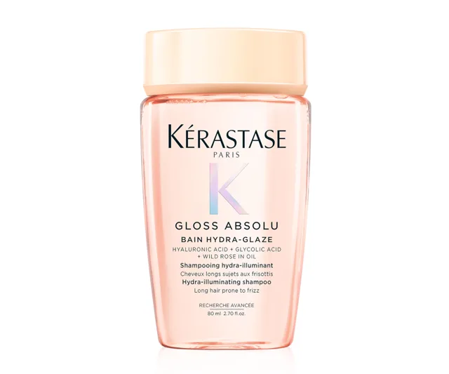 Hydratační a rozjasňující šampon pro vlasy se sklonem ke krepatění Kérastase Gloss Absolu Bain Hydra-Glaze - 80 ml + dárek zdarma
