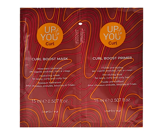 Hydratační maska a stylingový krém pro vlnité a kudrnaté vlasy Inebrya Up To You Curl - 2x15 ml