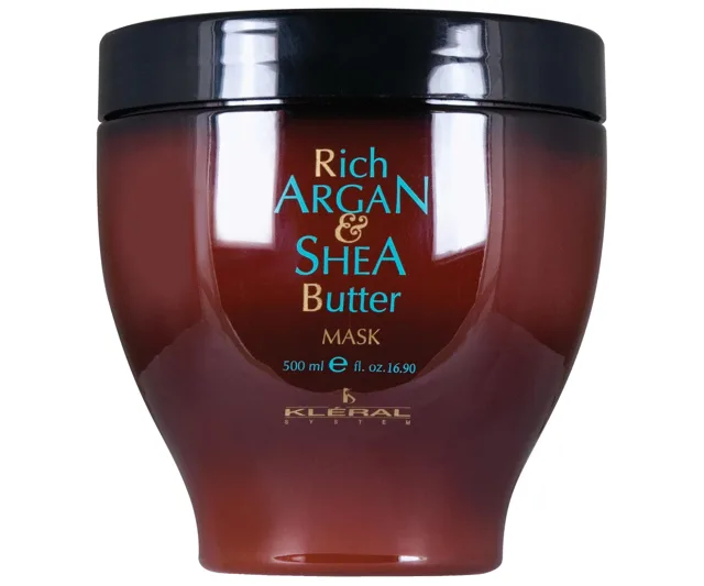 Hydratační maska pro suché vlasy Kléral Rich Argan  a  Shea Butter - 500 ml (116) + dárek zdarma