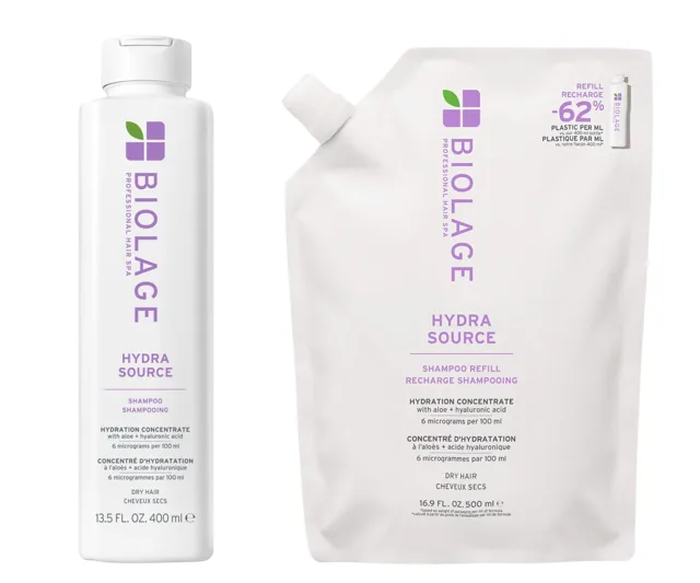 Hydratační šampon pro suché vlasy Biolage Hydra Source Shampoo 400 ml + náhradní náplň 500 ml + dárek zdarma