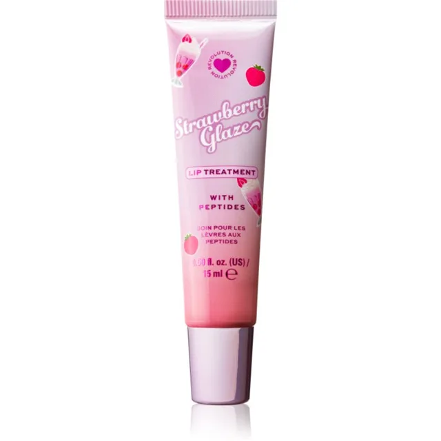 I Heart Revolution Milkshake Strawberry Glaze balzám na rty pro výživu a dokonalý vzhled s peptidy 9 ml