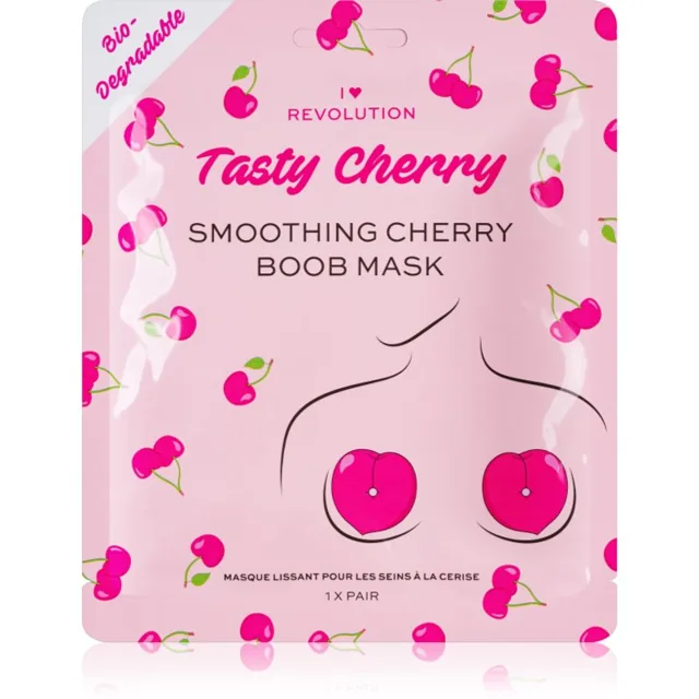 I Heart Revolution Tasty Cherry intenzivní hydrogelová maska pro zpevnění dekoltu 1 ks