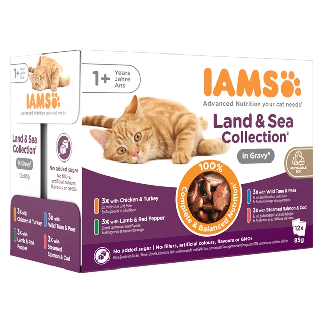 IAMS Advanced Nutrition Adult Land & Sea Mix 48 x 85 g - v omáčce