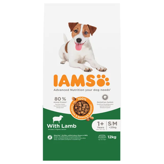 IAMS Advanced Nutrition Adult Small & Medium Dog s jehněčím - výhodné balení: 2 x 12 kg