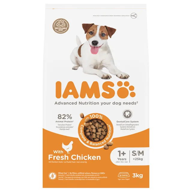 IAMS Advanced Nutrition Adult Small & Medium Dog s kuřecím - 3 kg