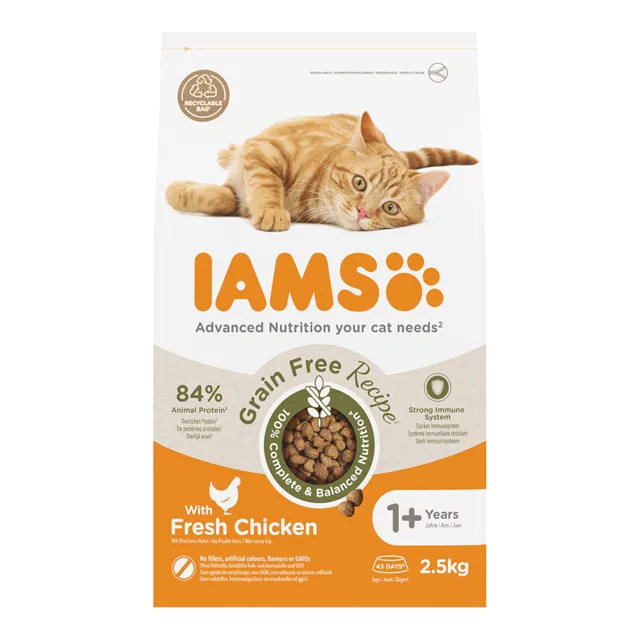 IAMS Advanced Nutrition Grain Free s kuřecím - výhodné balení: 2 x 7,5 kg