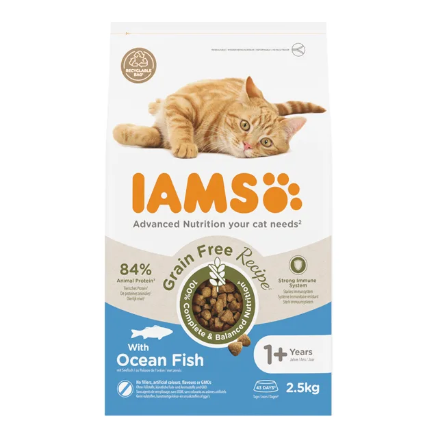 IAMS Advanced Nutrition Grain Free s mořskými rybami - výhodné balení: 2 x 7,5 kg