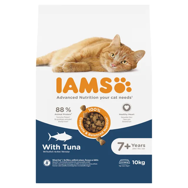 IAMS Advanced Nutrition Senior Cat 7+ s tuňákem - výhodné balení: 2 x 3 kg