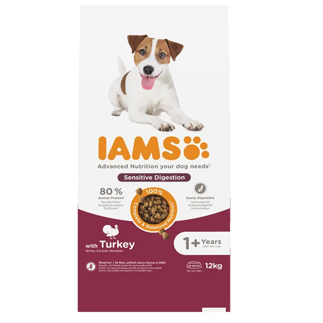 IAMS Advanced Nutrition Sensitive Digestion s krůtím - 12 kg