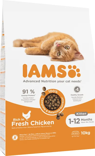 IAMS Cat Kitten &amp; Junior All Breeds Chicken 10 kg