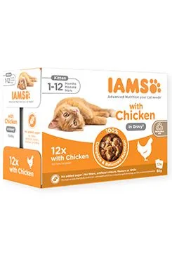 Iams Cat kotě - v omáčce multipack 12x85g