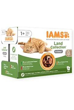 Iams Cat suchozemské maso v omáčce multipack 12x85g