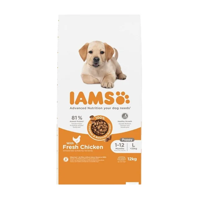 IAMS Dog Puppy Large Chicken granule pro psy, Hmotnost balení (g): 12 kg