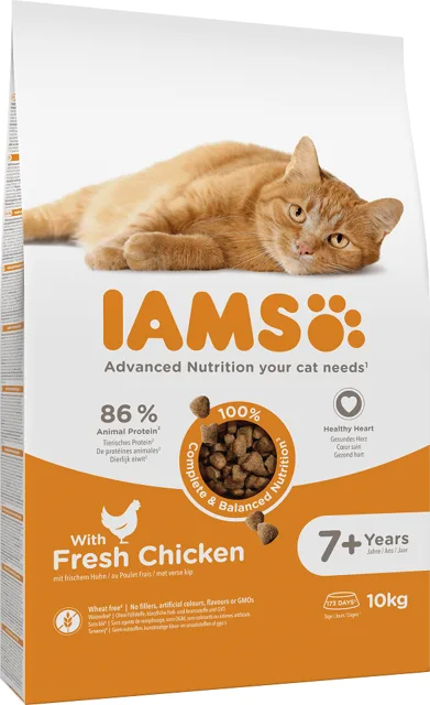 IAMS for Vitality Senior Cat Food with Fresh Chicken 10kg