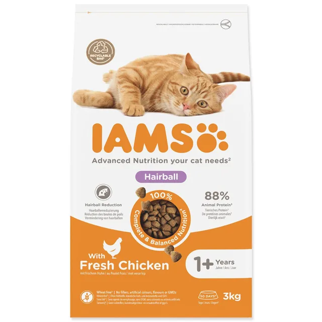 IAMS Krmivo Cat Adult Herbcontrol chicken 3kg