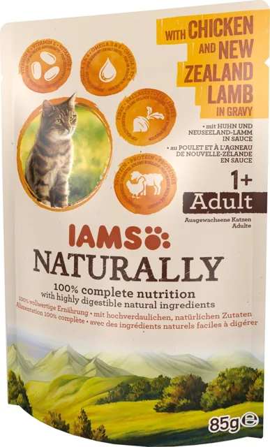 IAMS Naturally Kuře &amp; Jehněčí v omáčce 85 g