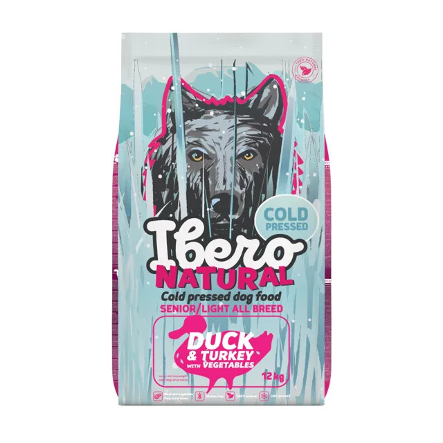 Ibero Cold Press Dog All Breed Senior &amp; Light Duck&amp;Turkey - 12kg