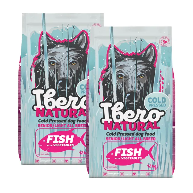 Ibero Cold Press Dog All Breed Senior &amp; Light Fish - 2x12kg