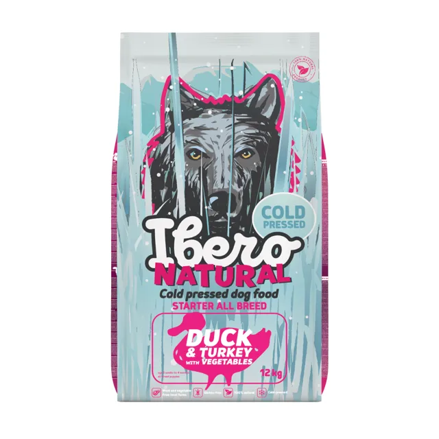 Ibero Cold Press Dog All Breed Starter Duck&amp;Turkey - 12kg