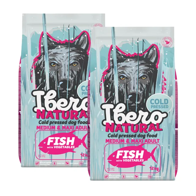 Ibero Cold Press Dog Medium &amp; Maxi Adult Fish - 2x12kg