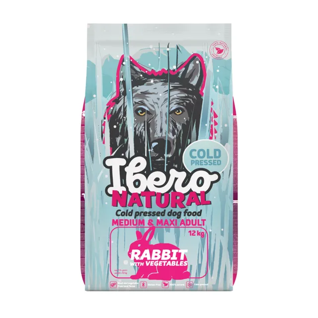 Ibero Cold Press Dog Medium &amp; Maxi Adult Rabbit - 12kg