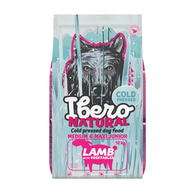 Ibero Cold Press Dog Medium &amp; Maxi Junior Lamb - 12kg