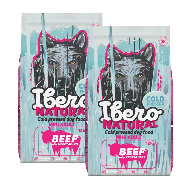 Ibero Cold Press Dog Mini Adult Beef - 2x12kg